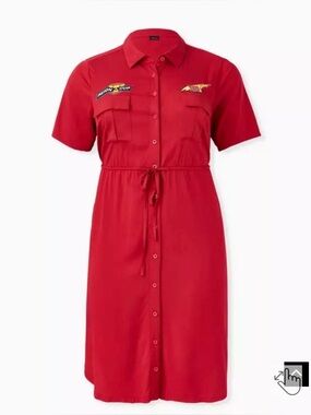 Disney Pixar Red Piston Cup Mechanic shirt dress